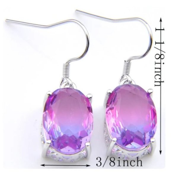 Lavender Ombre' Oval Earrings - Picture 4 of 4